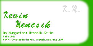 kevin mencsik business card